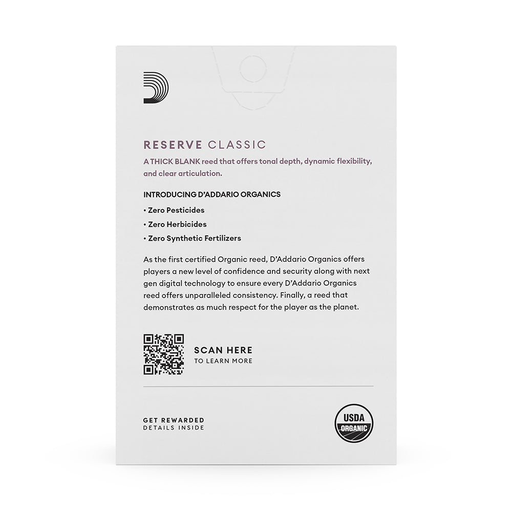 D’Addario Organic Reserve Classic Bb Clarinet Reeds