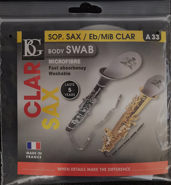 BG Eb Clarinet or Soprano Saxophone Body Swab A33